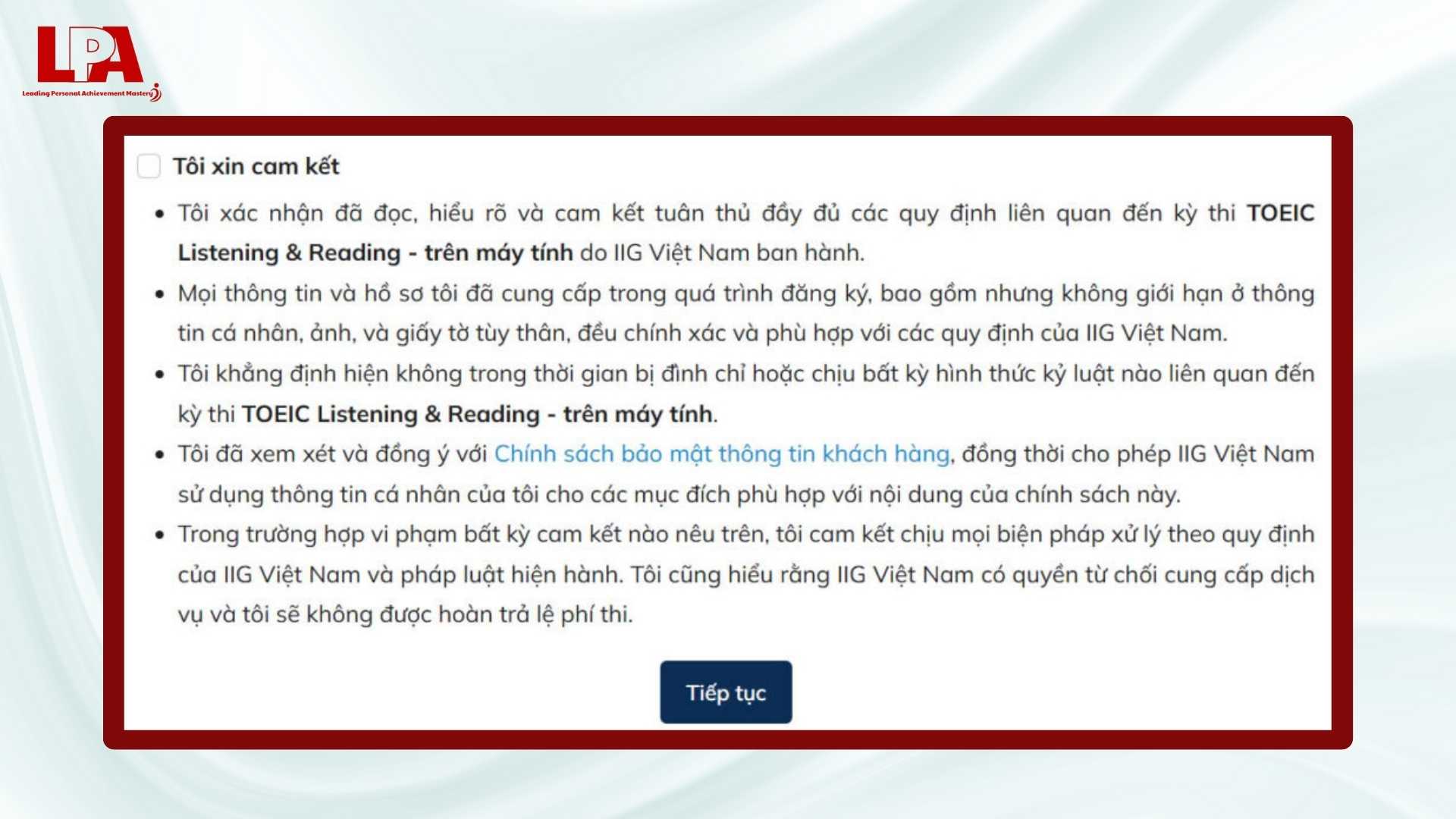 Tiếng Anh Khai vấn LPA Mastery VN - Toàn tập hướng dẫn đăng ký thi TOEIC online qua IIG nhanh – gọn – lẹ