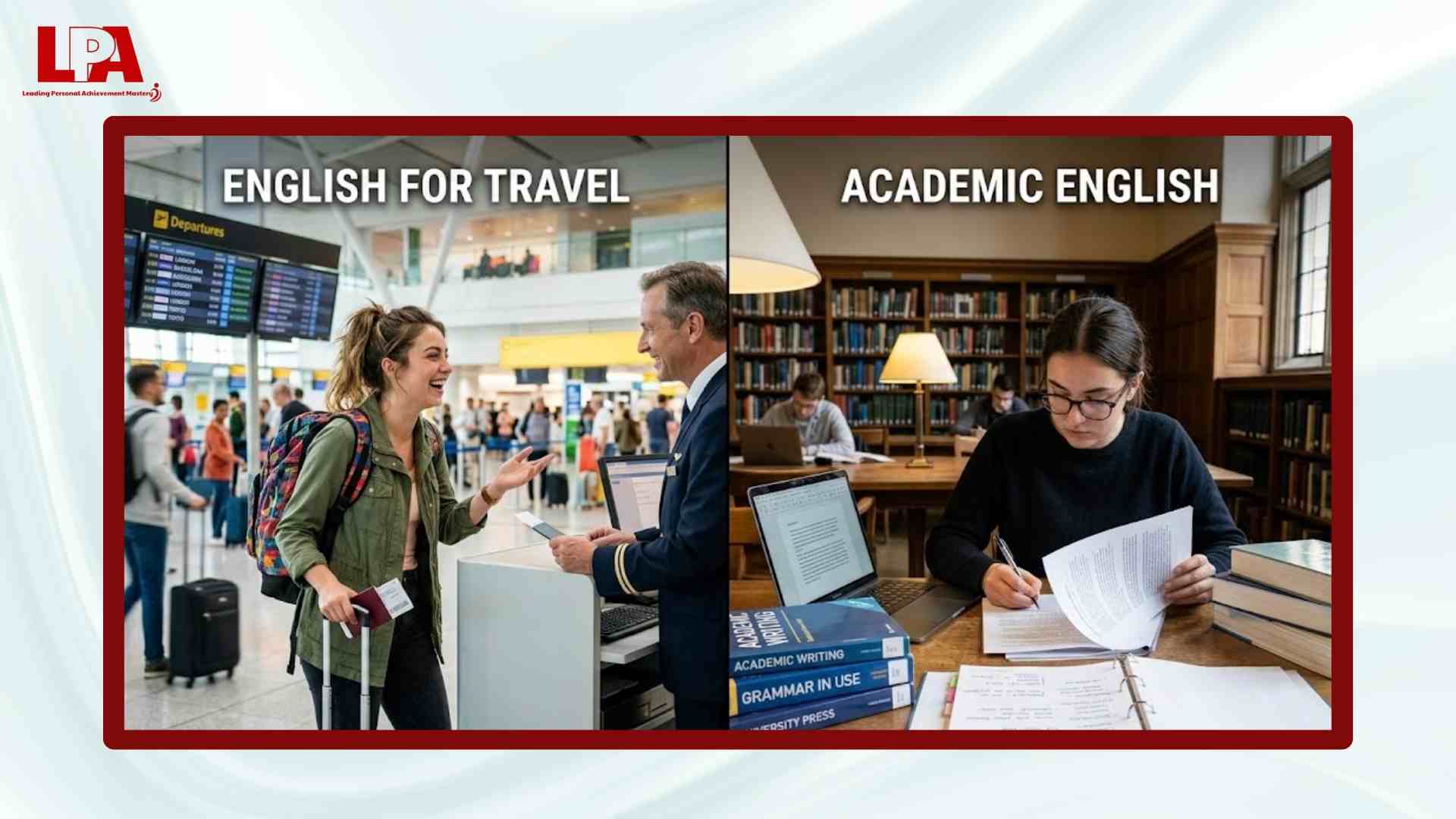 Sự khác nhau giữa ENGLISH FOR TRAVEL và ACADEMIC ENGLISH